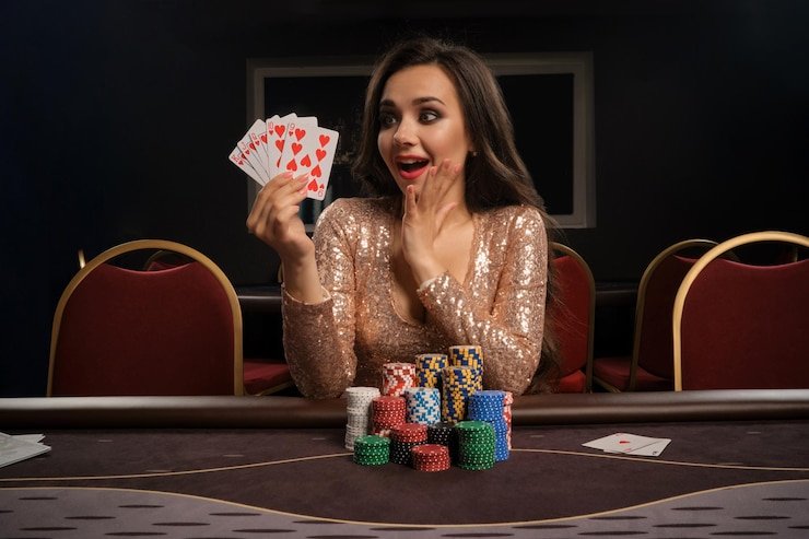 Dealer profesional melakukan lemparan dadu
